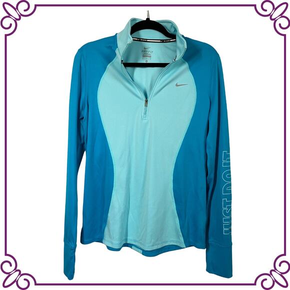 Nike Pro Running Dri-Fit Half Zip Just Do It Long Sleeve Athletic Jacket Large - Picture 1 of 9